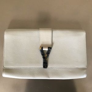 YSL Tan Leather Clutch